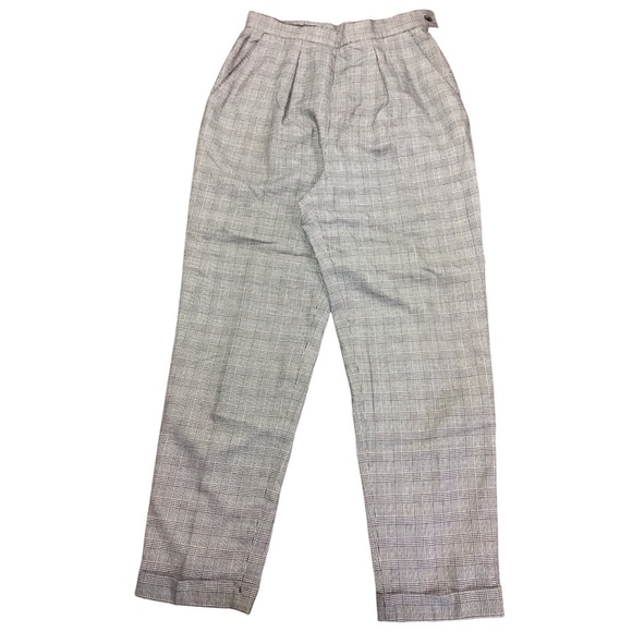 Lauren Ralph Lauren Vintage Women’s Glen Plaid Pleated Career Cuffed Slacks 8 - Picture 7 of 13